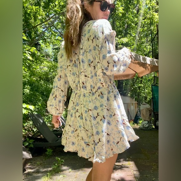 Free People Floral Mini Dress Sz S - Picture 3 of 14